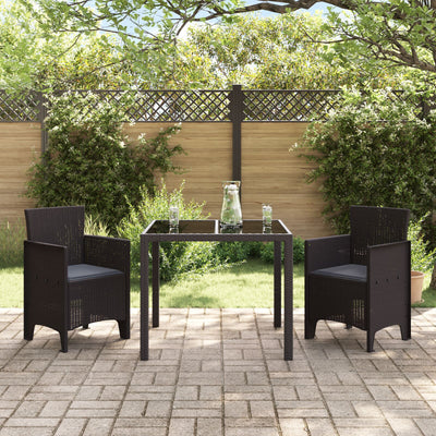 Garden Chairs with Cushions 2 pcs Brown Poly Rattan