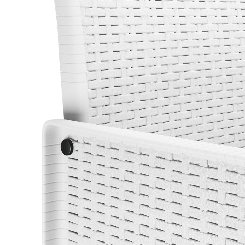 Garden Chairs with Cushions 2 pcs White Poly Rattan
