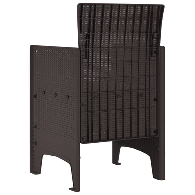 Garden Chairs with Cushions 2 pcs Brown Poly Rattan
