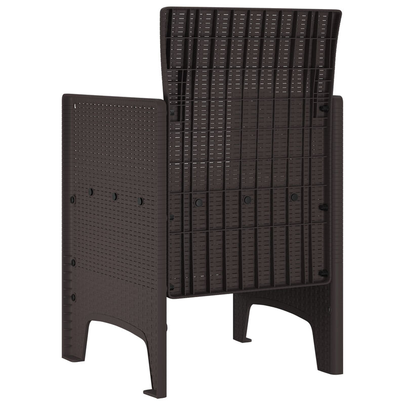 Garden Chairs with Cushions 2 pcs Brown Poly Rattan