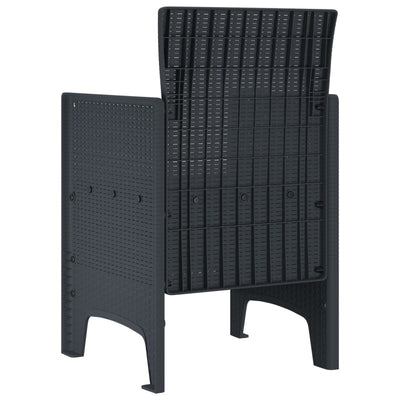Garden Chairs with Cushions 2 pcs Anthracite Poly Rattan