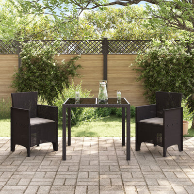 Garden Chairs with Cushions 2 pcs Brown Poly Rattan