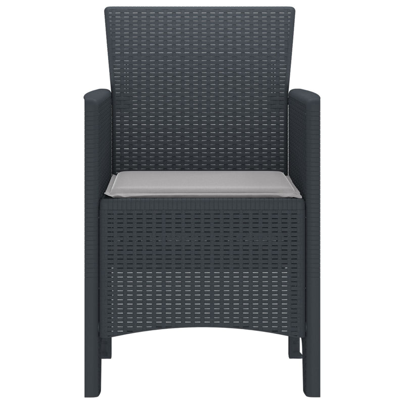 Garden Chairs with Cushions 4 pcs Anthracite Poly Rattan