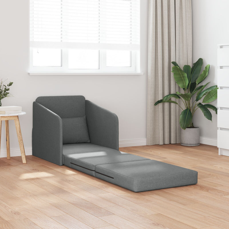 Floor Sofa Bed 2-in-1 Dark Grey 65x80x83 cm Fabric