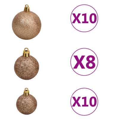 Artificial Christmas Tree LEDs&Ball Set Blue 180 cm PVC