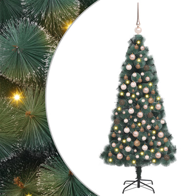 Artificial Christmas Tree LED & Ball Set Green 240 cm PET