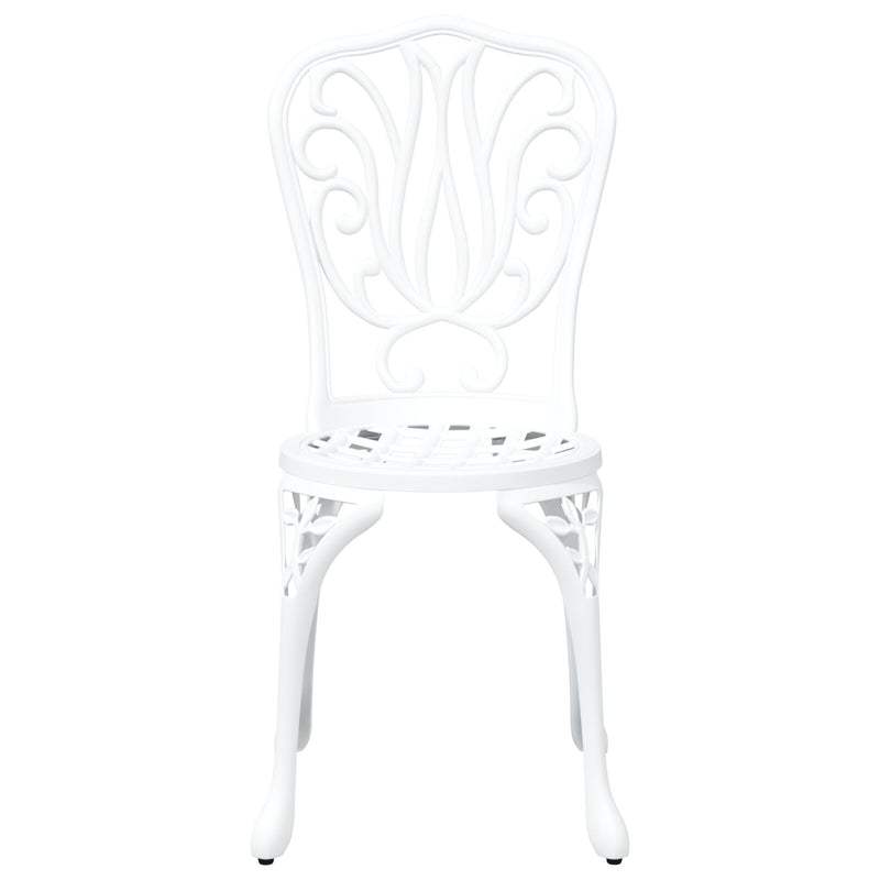 3 Piece Outdoor Bistro Set - White Cast Aluminium