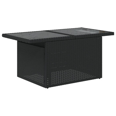 Garden Sofa Set Set of 6 Black Rattan, Polyester Outdoor Sofa Set