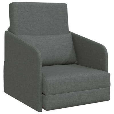 Floor Sofa Bed 2-in-1 Dark Grey 65x80x83 cm Fabric