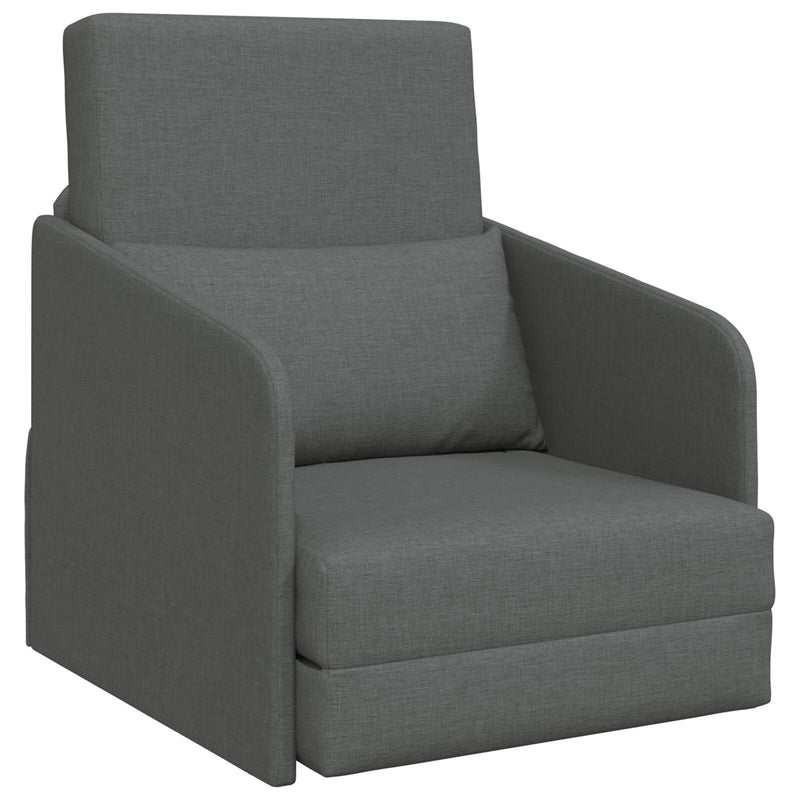 Floor Sofa Bed 2-in-1 Dark Grey 65x80x83 cm Fabric