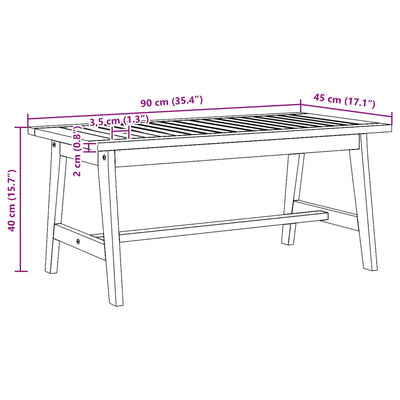 Coffee Table 90x45x40 cm Solid Wood Acacia