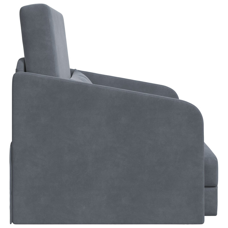 Floor Sofa Bed 2-in-1 Dark Grey 65x80x83 cm Velvet