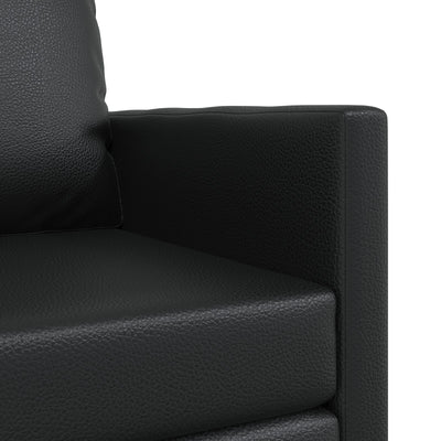 Floor Sofa Bed 2-in-1 Black 74x77x81 cm Faux Leather
