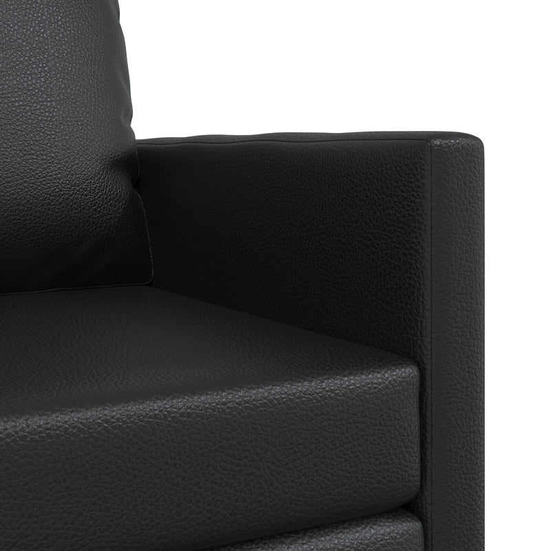 Floor Sofa Bed 2-in-1 Black 74x77x81 cm Faux Leather