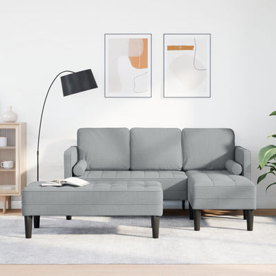 2 Piece Sofa Set with Cushions Light Grey Fabric