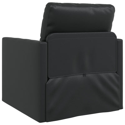 Floor Sofa Bed 2-in-1 Black 74x77x81 cm Faux Leather