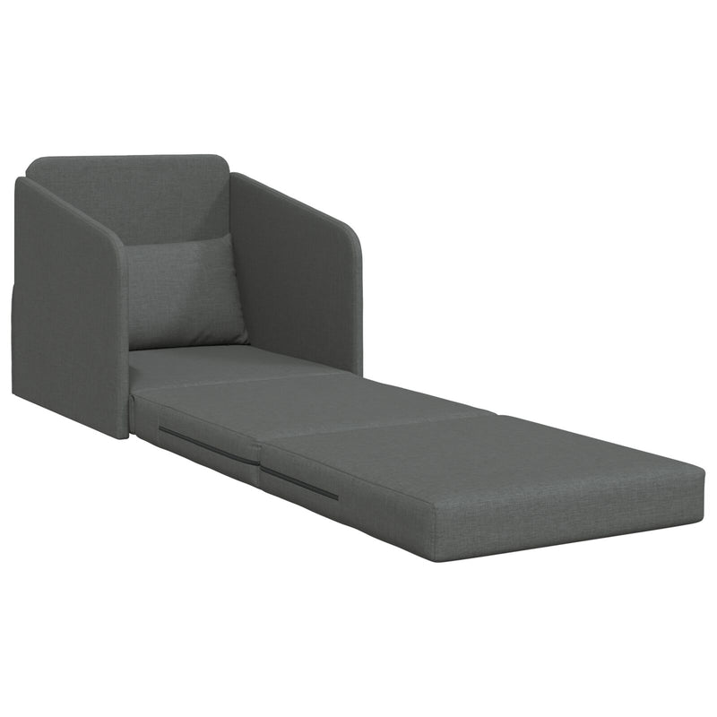 Floor Sofa Bed 2-in-1 Dark Grey 65x80x83 cm Fabric