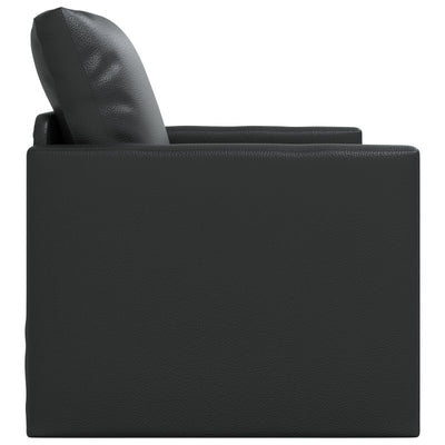 Floor Sofa Bed 2-in-1 Black 74x77x81 cm Faux Leather