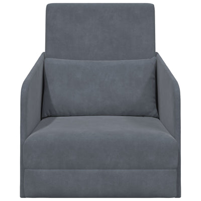 Floor Sofa Bed 2-in-1 Dark Grey 65x80x83 cm Velvet