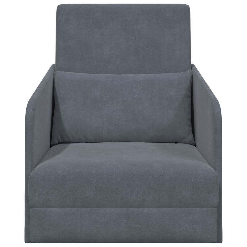 Floor Sofa Bed 2-in-1 Dark Grey 65x80x83 cm Velvet