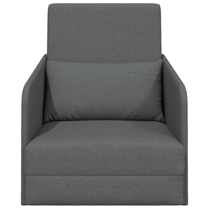 Floor Sofa Bed 2-in-1 Dark Grey 65x80x83 cm Fabric