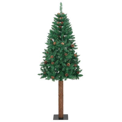 Slim Christmas Tree LED & Ball Set Green 210 cm PVC