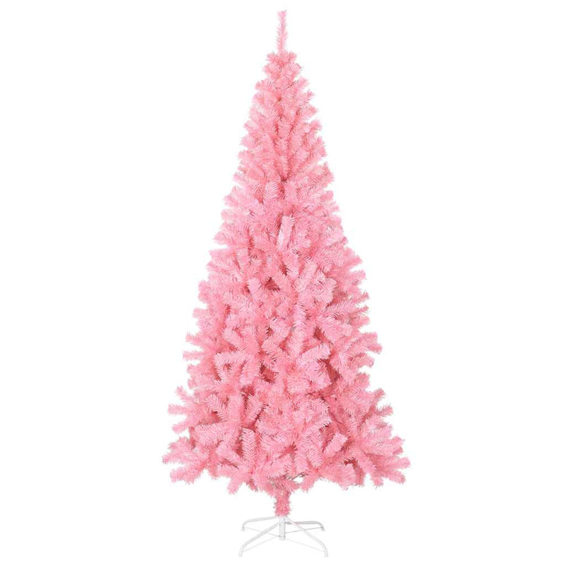 Artificial Christmas Tree LEDs & Ball Set Pink 180 cm PVC