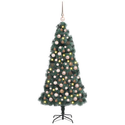 Artificial Christmas Tree LED & Ball Set Green 240 cm PET