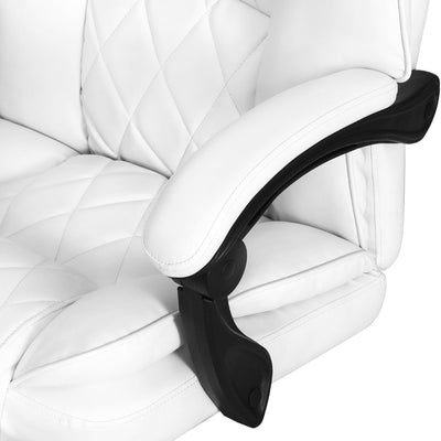 Artiss Executive Office Chair Leather Footrest White