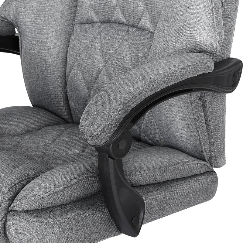 Artiss Executive Office Chair Fabric Recliner Grey