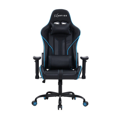 Artiss Gaming Office Chair Computer Chairs Leather Seat Racing Racer Recliner Meeting Chair Black Blue