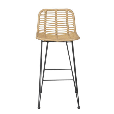 Gardeon 2x Outdoor Bar Stools Rattan Nature