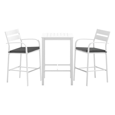 Gardeon Outdoor Bar Set Stools 3-Piece Dining Chairs Table Patio Aluminium Bistro Set