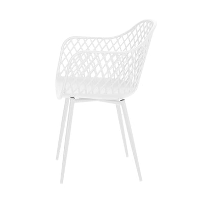 Gardeon 4PC Outdoor Dining Chairs PP Lounge Chair Patio Furniture Garden White