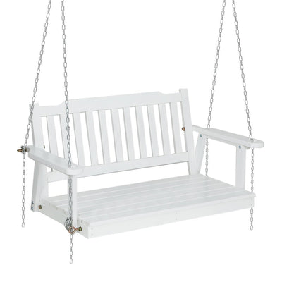 2 Seater Gardeon Outdoor Porch Swing Chair Wooden White