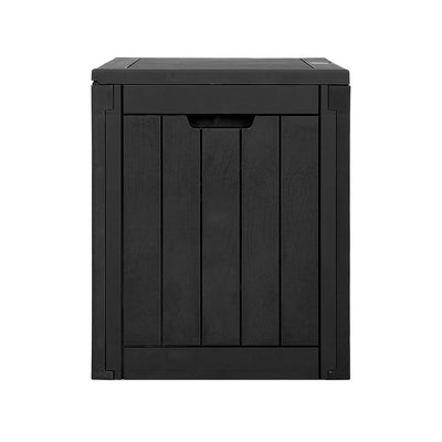 Gardeon Outdoor Storage Box 118L Container Lockable Garden Toy Tool Shed Black