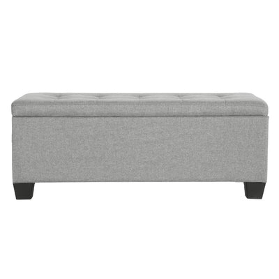 Artiss Storage Ottoman Blanket Box 97cm Linen Light Grey
