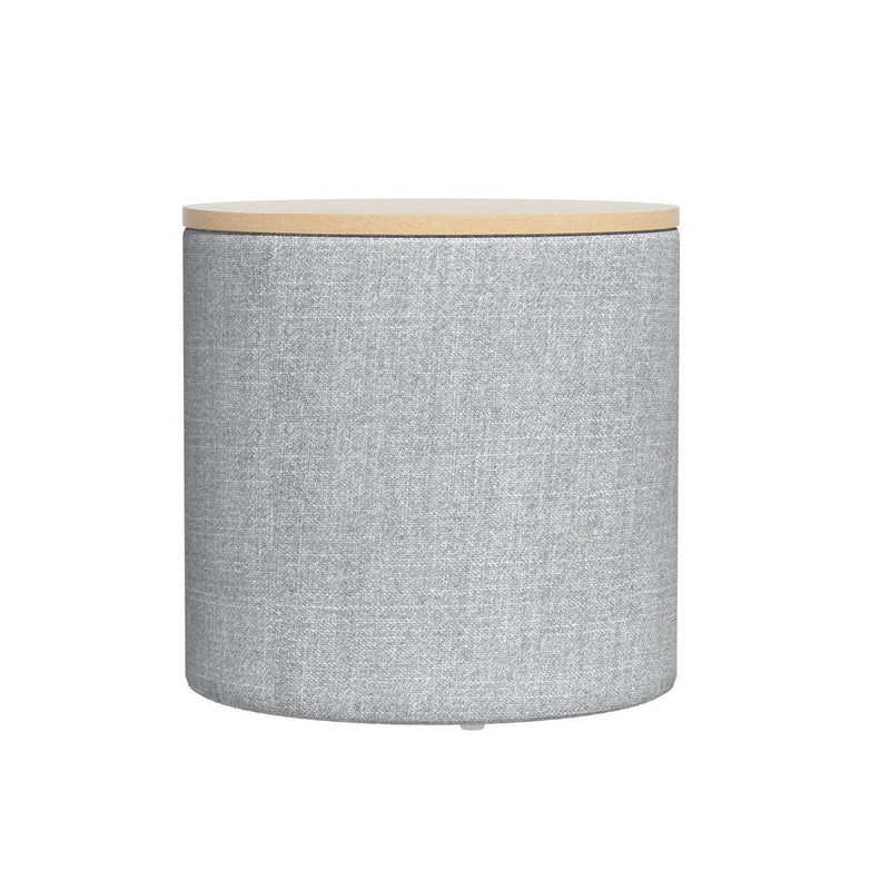 Artiss Storage Ottoman Blanket Box 40cm Linen Round Grey