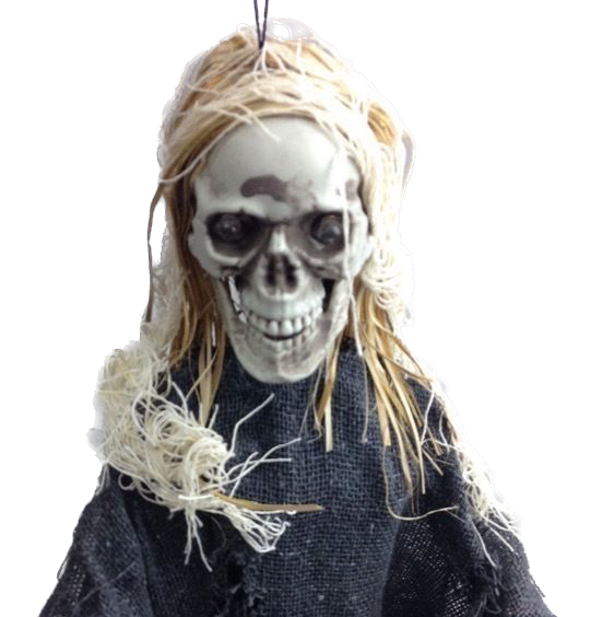 HALLOWEEN Moving Skeleton Skull Creepy Sound Activated Hanging Prop Scary Witch