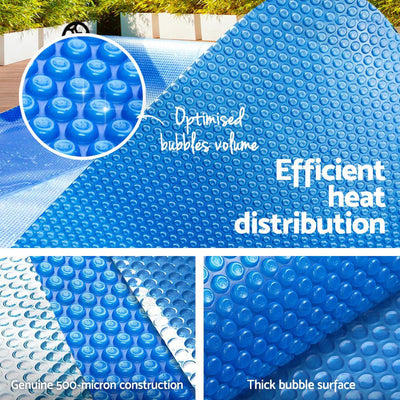 Aquabuddy 10M X 4M Solar Swimming Pool Cover 400 Micron Outdoor Bubble Blanket