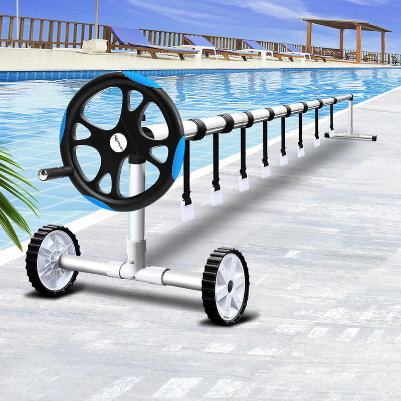 Aquabuddy Pool Cover Roller 5.5m Adjustable Swimming Pool Solar Blanket Reel Blue