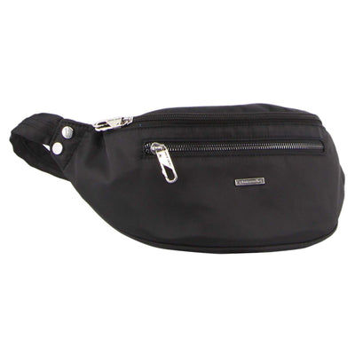 Pierre Cardin Slash Proof Waist Belt Bum Bag Travel RFID Anti-Theft Mens Black