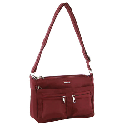 Pierre Cardin Anti-Theft Cross Body Bag Slash Proof RFID Blocking - Wine