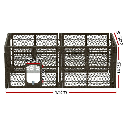 i.Pet Dog Playpen Enclosure 6 Panel Pet Fence Plastic Play Pen