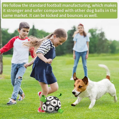 Dog Soccer Ball w/Grab Tabs Interactive Pet Dog Toy Football 