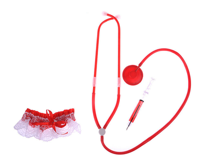 Nurse Stethoscope & Garter Syringe Pen Costume Halloween Party Doctor Hospital