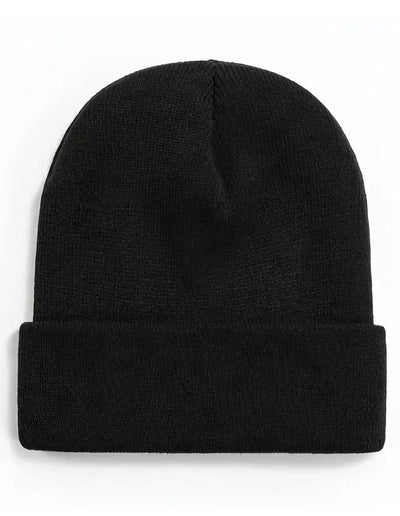 PLAIN BEANIE Unisex Mens Womens Winter Warm Hat Ski Cap Knit One Size - Black