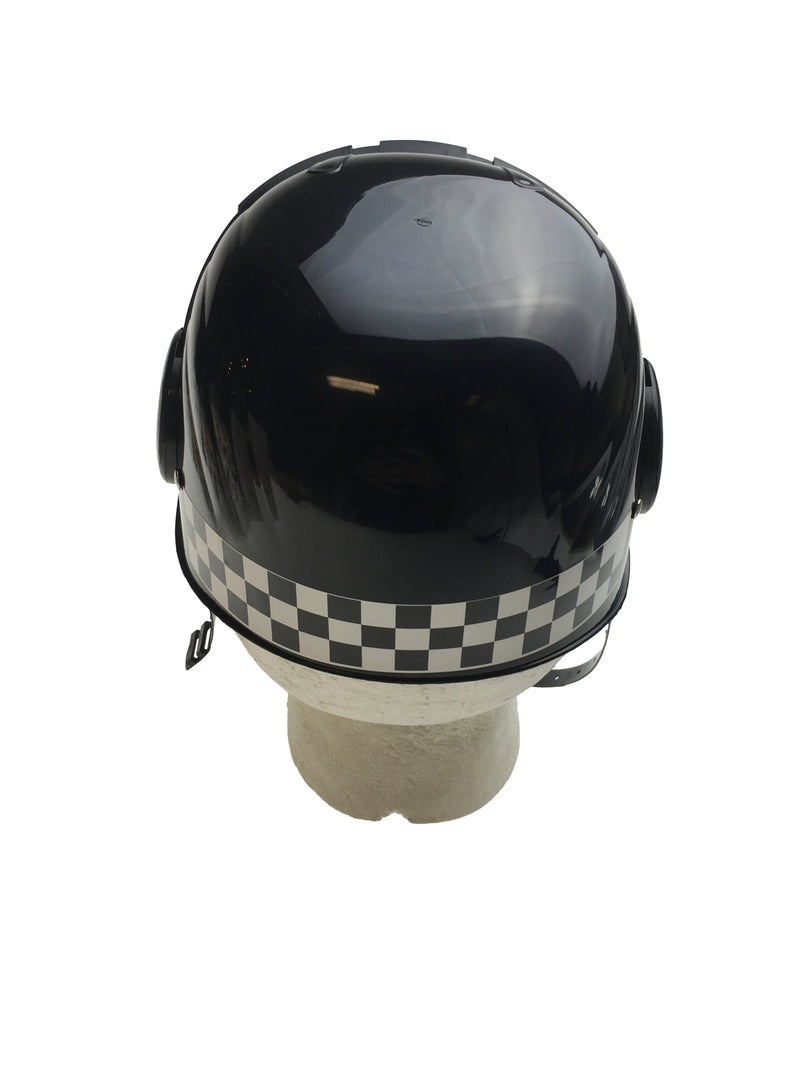 POLICE HAT Plastic Helmet Cap Costume Party w Strap Clear Visor - Black