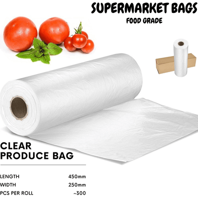 3 Produce Rolls Bags Heavy Duty Food Grade Freezer Supermarket Bag Gusset