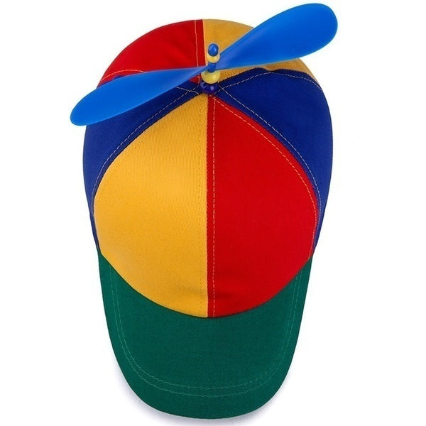 Propeller Helicopter Hat Clown Cap Jester Tweedledee Costume Windmill Snap